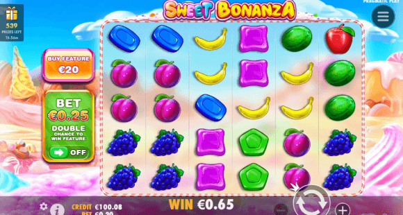 Gameplay de las tragamonedas Sweet Bonanza en 1xBet