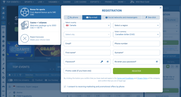 verificación de cuenta de 1xBet